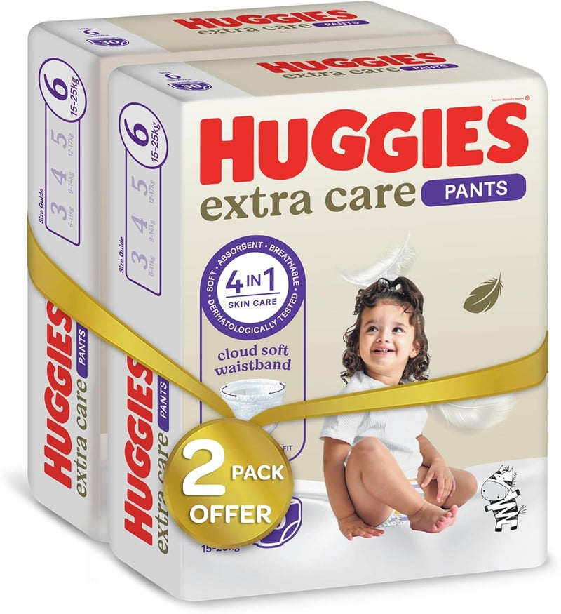 Huggies, Extra Care Culottes, Size 6, 15-25 kg, Mega Packs, 60 Diaper Pants - Image 2